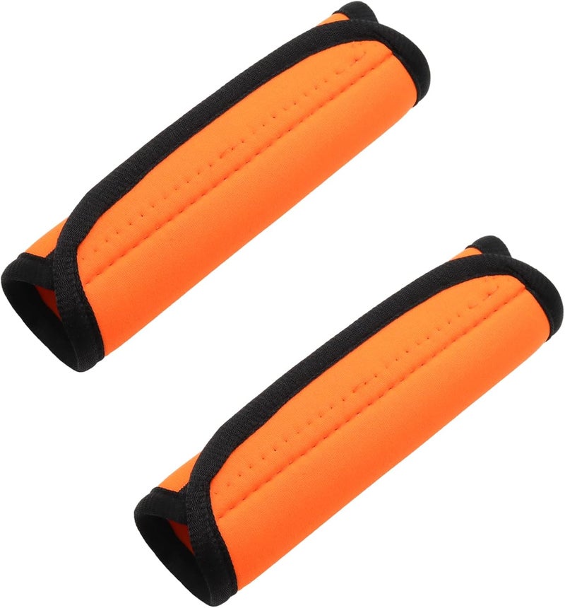 JAKOUE 2pcs Luggage Handle Wraps For Suitcase- Soft Suitcase Handle Covers for Travel Accessories（ Orange,Bright Color for Suitcase Tags Identifiers ） - Image 1